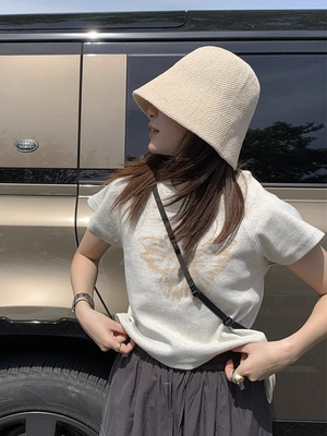 短款修身棉短袖女生夏季高级感