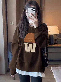 山东即墨高端卫衣女款秋冬2026新款爆款宽松圆领上衣加绒加厚外套