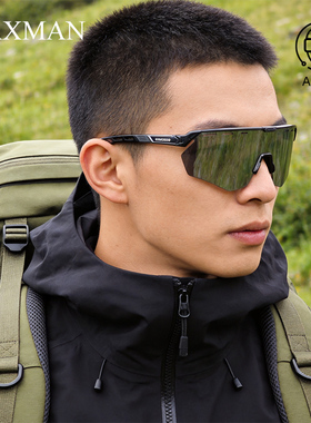 专业登山墨镜男款灰色偏光 户外运动防强光防沙尘 骑行驾驶护目镜