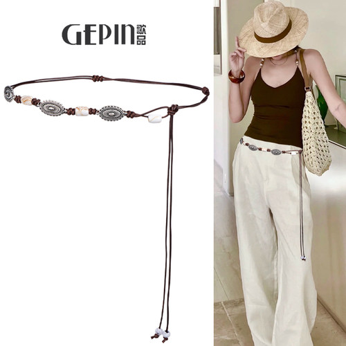 波西米亚民族风编织腰绳腰带