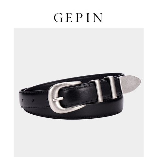 歌品男女通用真皮百搭针扣腰带