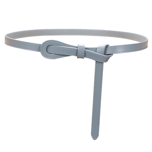 粉色真皮细腰带女款夏季配连衣裙子收腰百搭2025新款白色打结皮带