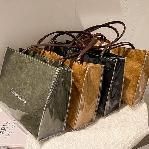 现货杜邦纸袋牛皮纸手提包韩版杜邦纸包潮流单肩包购物袋定制logo