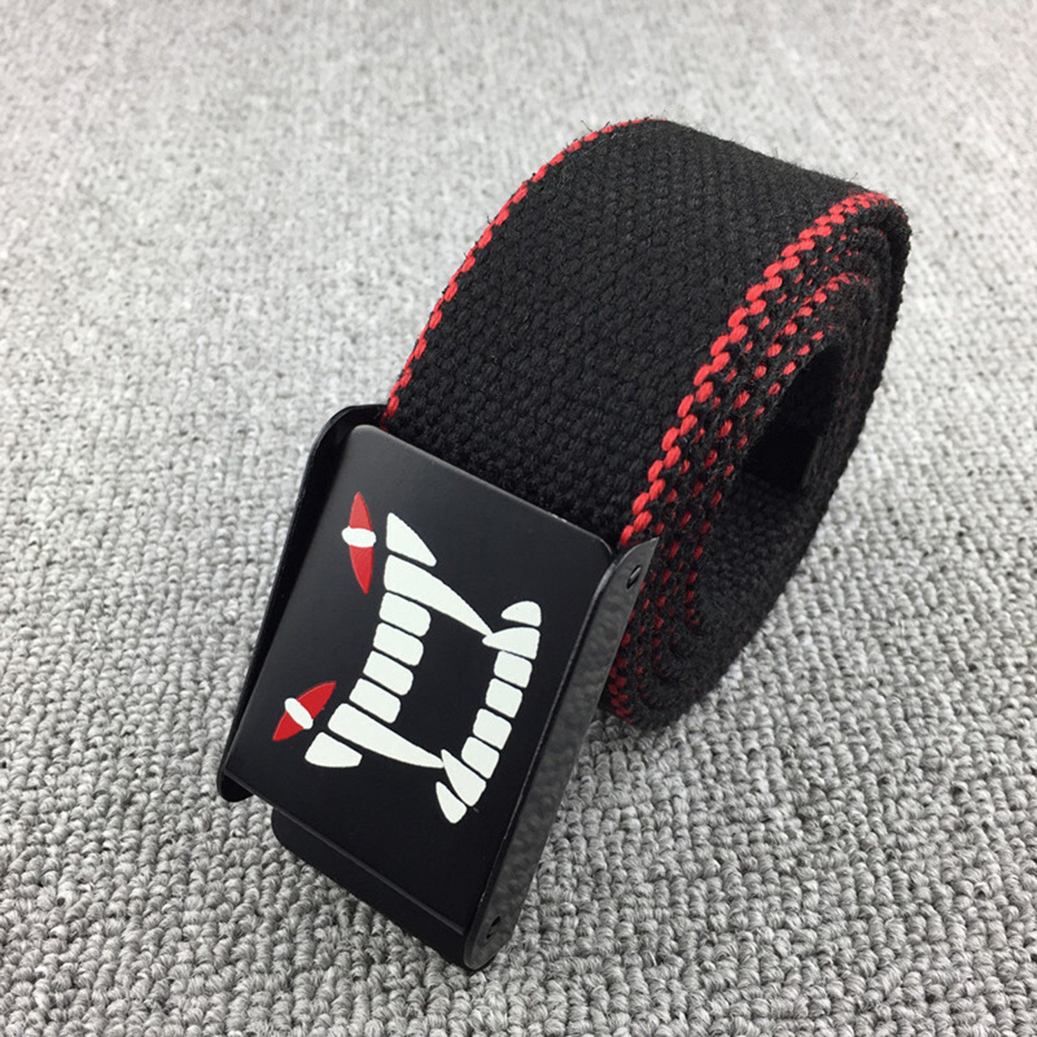 男款裤带腰带皮带金属按压扣学生休闲无孔帆布百搭军训青少年户外