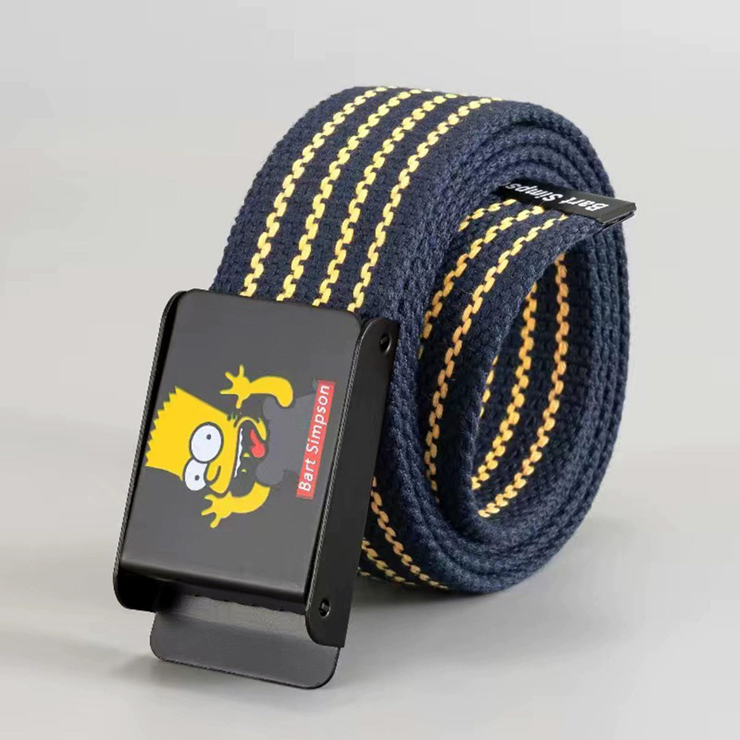 港风男士自动扣裤带欧美男女学生通用帆布腰带韩版潮流青少年皮带