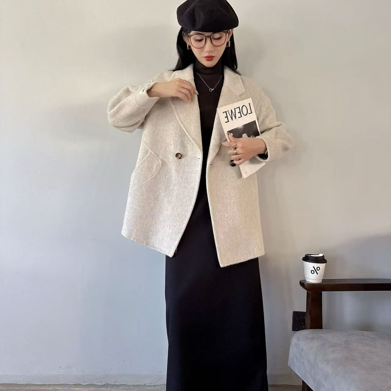 2025新款双面羊绒大衣女士小个子