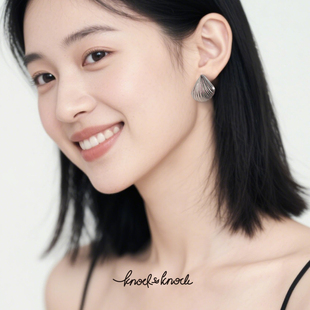 复古做旧独特漂亮无耳洞耳饰夸张大银色贝壳金属耳夹钛合金耳钉女