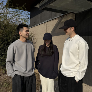 新款 圆领T恤卫衣冬季 休闲百搭纯色舒适男上衣 鱼油氨基酸卫衣