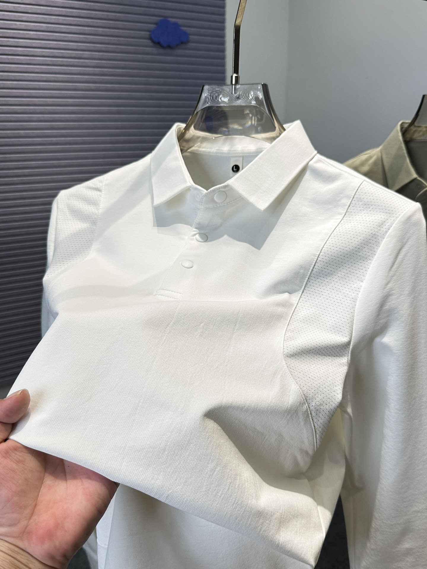 运动休闲拼接长袖t恤男秋装新款衬衫领polo衫男纯色百搭上衣服潮