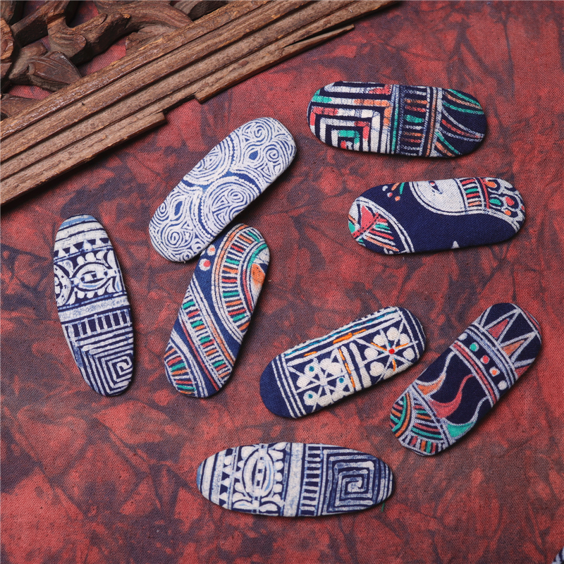 春风屿个性手工蓝染彩色蜡染边夹贵州民族风精致小巧发夹头饰女05