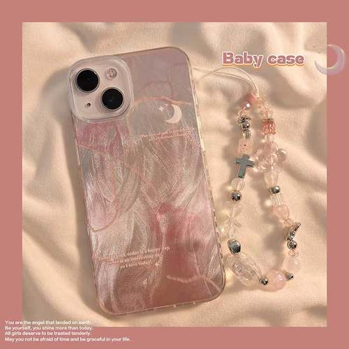 高级感渐变粉适用oppo reno14/reno13/reno12Pro/reno11手机壳reno10女reno9全包reno8/7/6/5个性羽纱保护壳