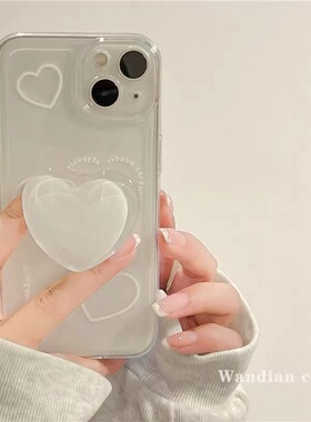 ins风高级感白色爱心带支架适用华为nova14/13pro/12手机壳nove11se全包nova10透明hinova9pro防摔5小众10z女