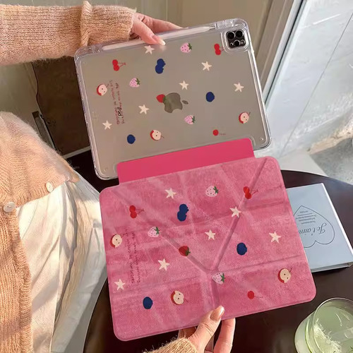 卡通满屏水果Y+3折适用ipad11保护套air8/6女2026新款ipad10带笔槽11寸防摔13亚克力10.9苹果平板保护壳mini7