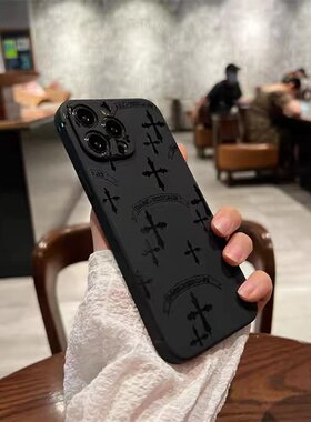 潮牌网红十字架适用oppo reno14pro/13/12/10情侣9pro手机壳reno7全包reno6/5男女reno8防摔ace2个性4se创意
