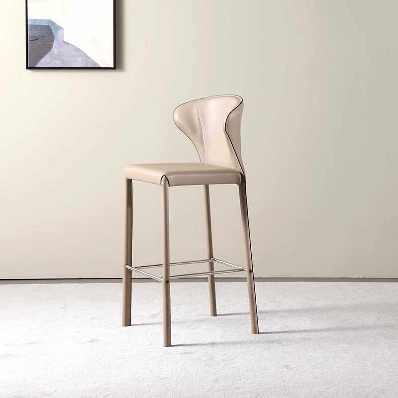 意式轻奢马鞍皮吧椅现代简约家用靠背高脚凳子休闲酒吧岛台吧台椅,住宅家具,家用高脚椅,淘宝优惠券,粉丝福利购,淘宝优惠卷