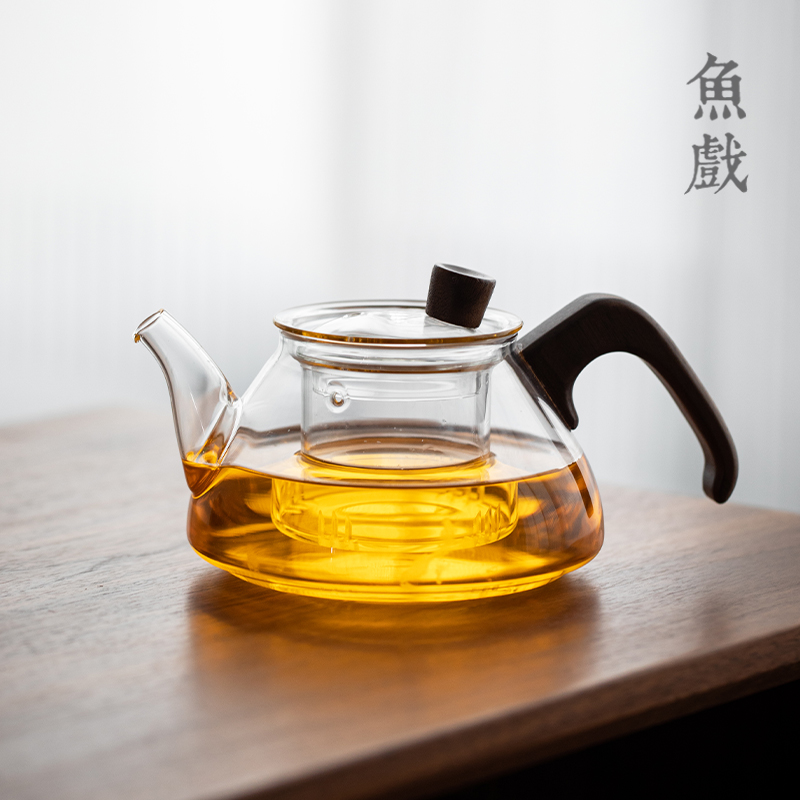 耐热玻璃泡茶壶茶水分离过滤蒸煮茶壶日式复古电陶炉功夫茶具套装