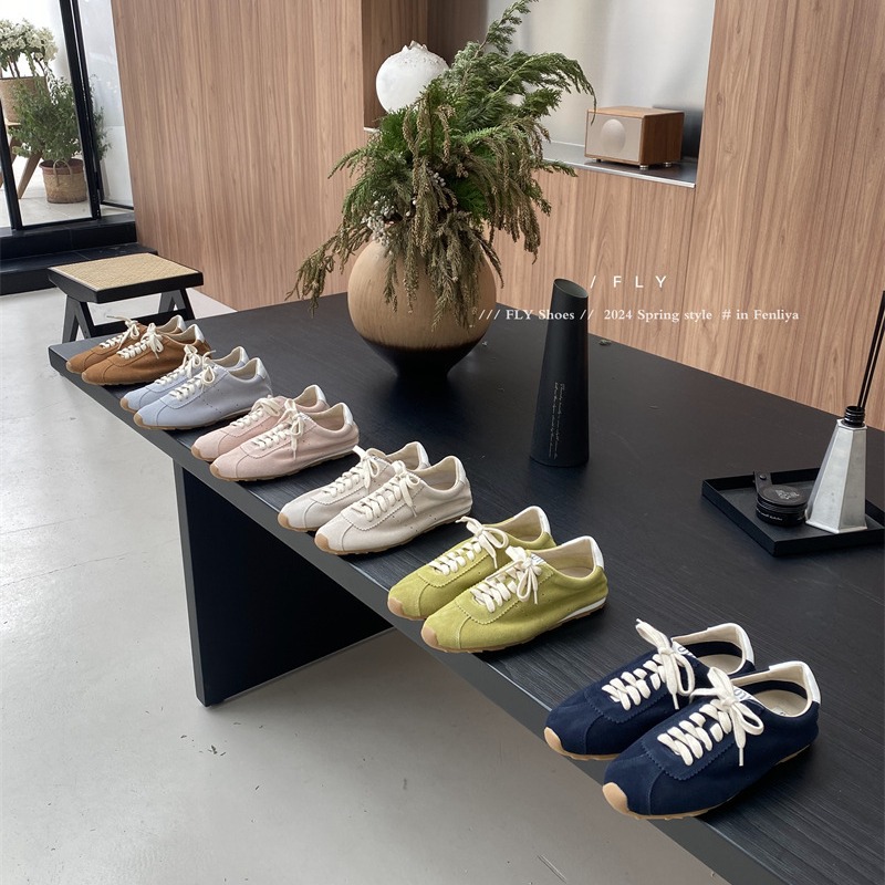 风莉雅 miu家同款阿甘鞋女2025新款早春小白鞋休闲鞋百搭德训鞋女