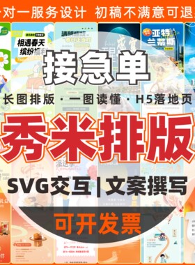 公众号推文排版秀米编辑长图文海报设计h5制作动图条漫画logo头像