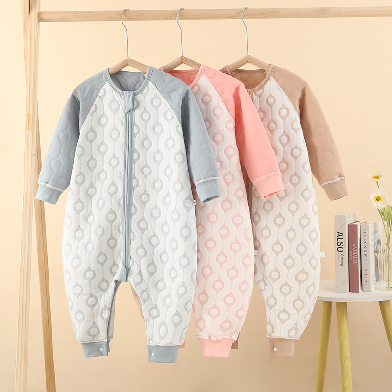 婴儿睡袋春秋薄棉夏季空调房四季通用儿童保暖三层空气棉防踢被