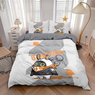 邦布被套床上四件套动漫游戏二次元男孩中学生宿舍床单被罩三件套