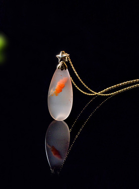 水滴项链天然14k金镶嵌南红玛瑙