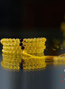 儒匪窝琥珀搭配血珀念珠手链手串