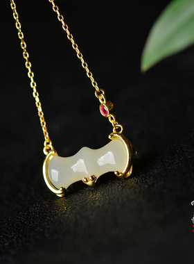 儒匪窝银鎏金蝙蝠福在眼前吊坠