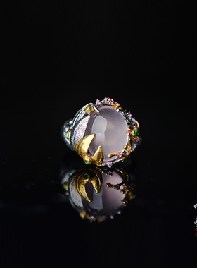 儒匪窝巴洛克风格925银镶嵌粉