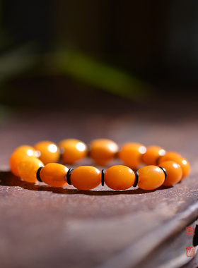 儒匪窝手串古董蜜蜡手串