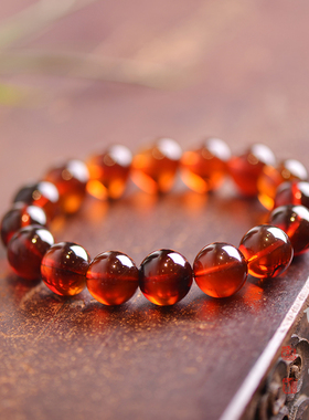 匪窝精品血珀手串收藏圆珠