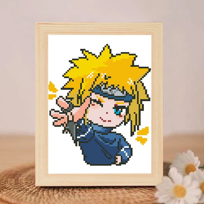 波风水门十字绣Q版火影忍者钻石画摆件卧室2026手工绣新手材料包