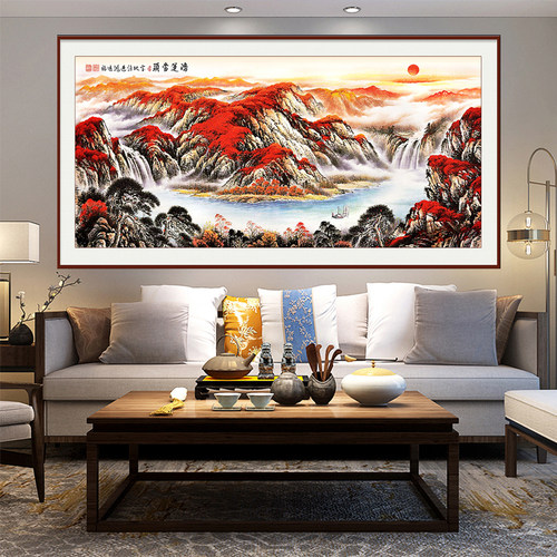 鸿运当头十字绣手工线绣挂画风景