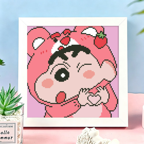 蜡笔小新十字绣新款自己绣儿童房卧室卡通动漫手工diy钻石画满钻