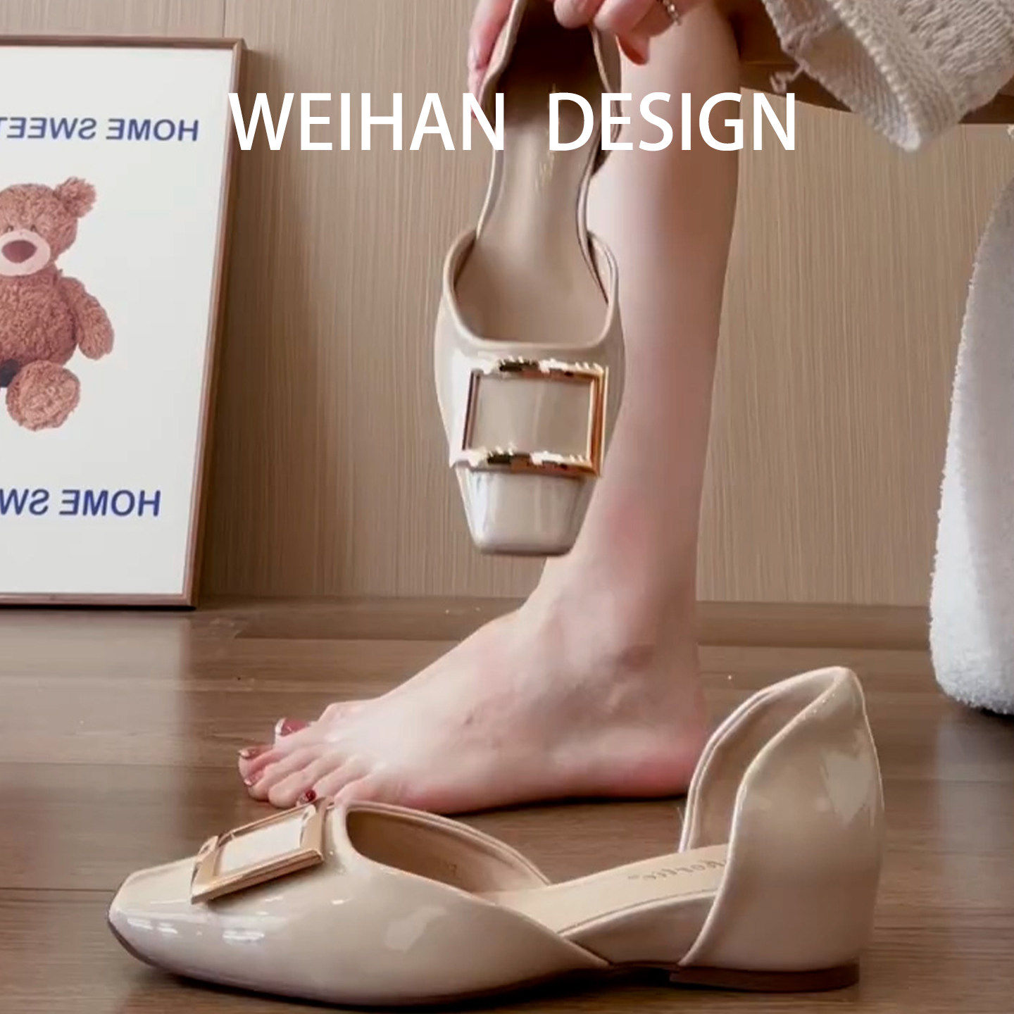 羊皮版~法式方头内增高4CM玛丽珍鞋女2026新款浅口中空温柔单鞋,女鞋,浅口单鞋,淘宝优惠券,粉丝福利购,淘宝优惠卷