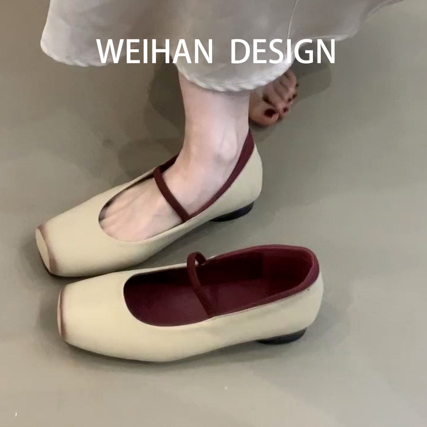 羊皮版！复古浅口一字带方头单鞋女猪鼻子韩版芭蕾舞鞋低跟平底鞋,女鞋,浅口单鞋,淘宝优惠券,粉丝福利购,淘宝优惠卷