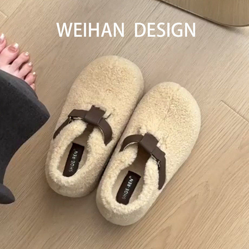 羊皮版！厚底小个子毛毛鞋女外穿秋冬加绒保暖勃肯棉鞋内增高棉鞋,女鞋,浅口单鞋,淘宝优惠券,粉丝福利购,淘宝优惠卷