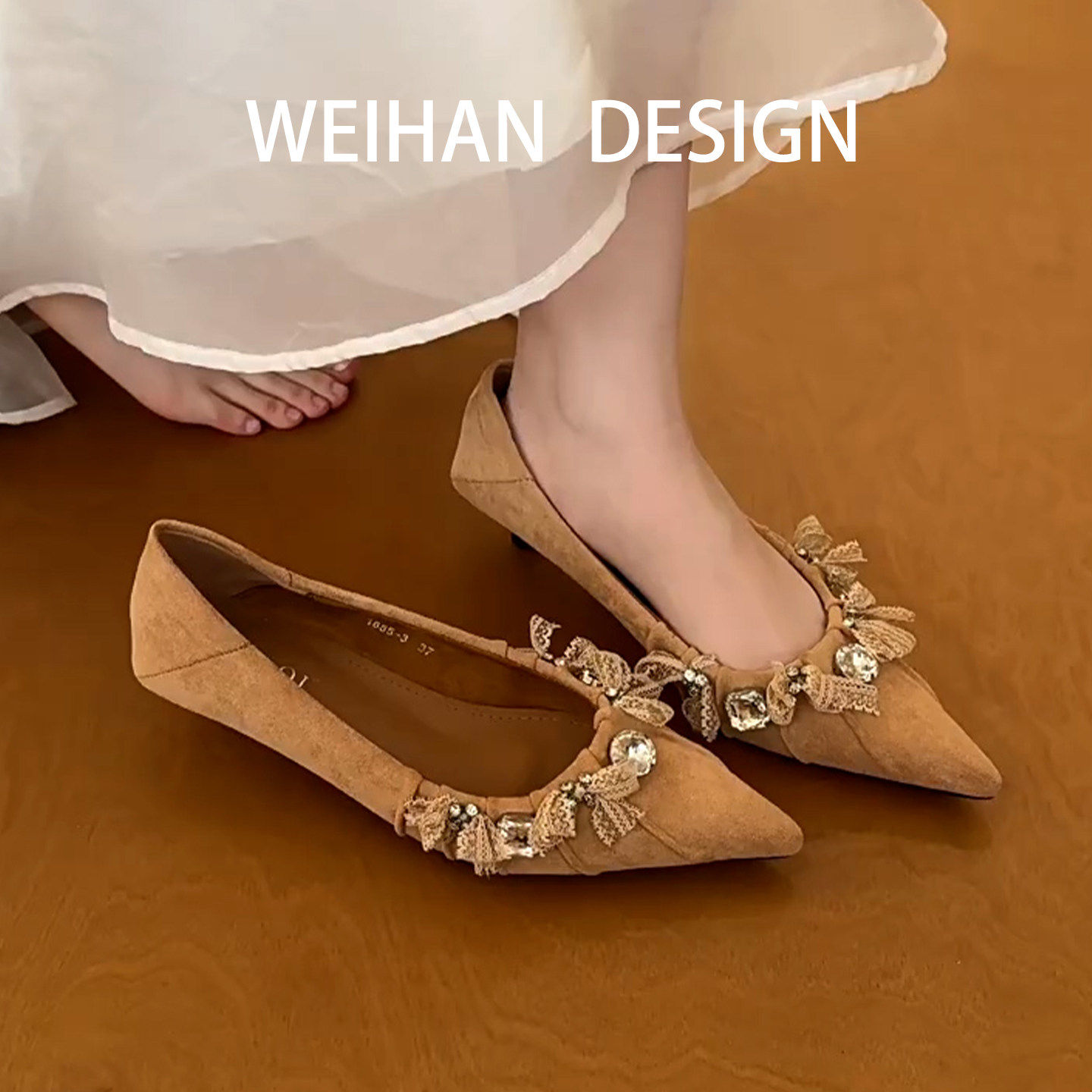 羊皮版！尖头蝴蝶结褶皱猫跟单鞋女小众法式气质外穿不累脚高跟鞋,女鞋,浅口单鞋,淘宝优惠券,粉丝福利购,淘宝优惠卷