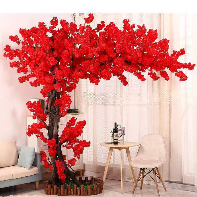 仿真桃花树假桃树室内外装饰商场新年大型许愿树红包祈福树梅花树
