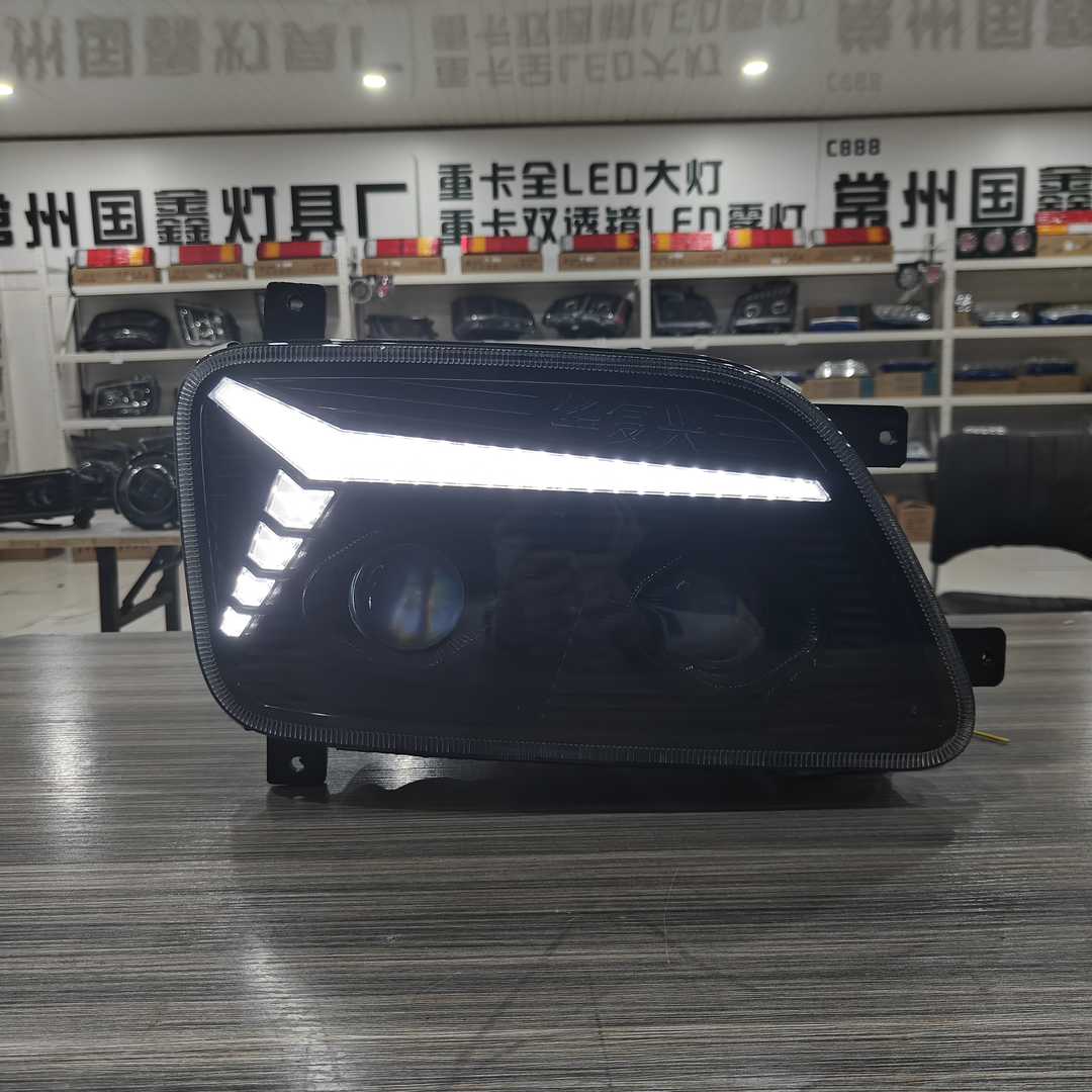 北奔重卡80B大灯总成NG80/V3MT改装LED双透镜流水日行灯超亮黑金