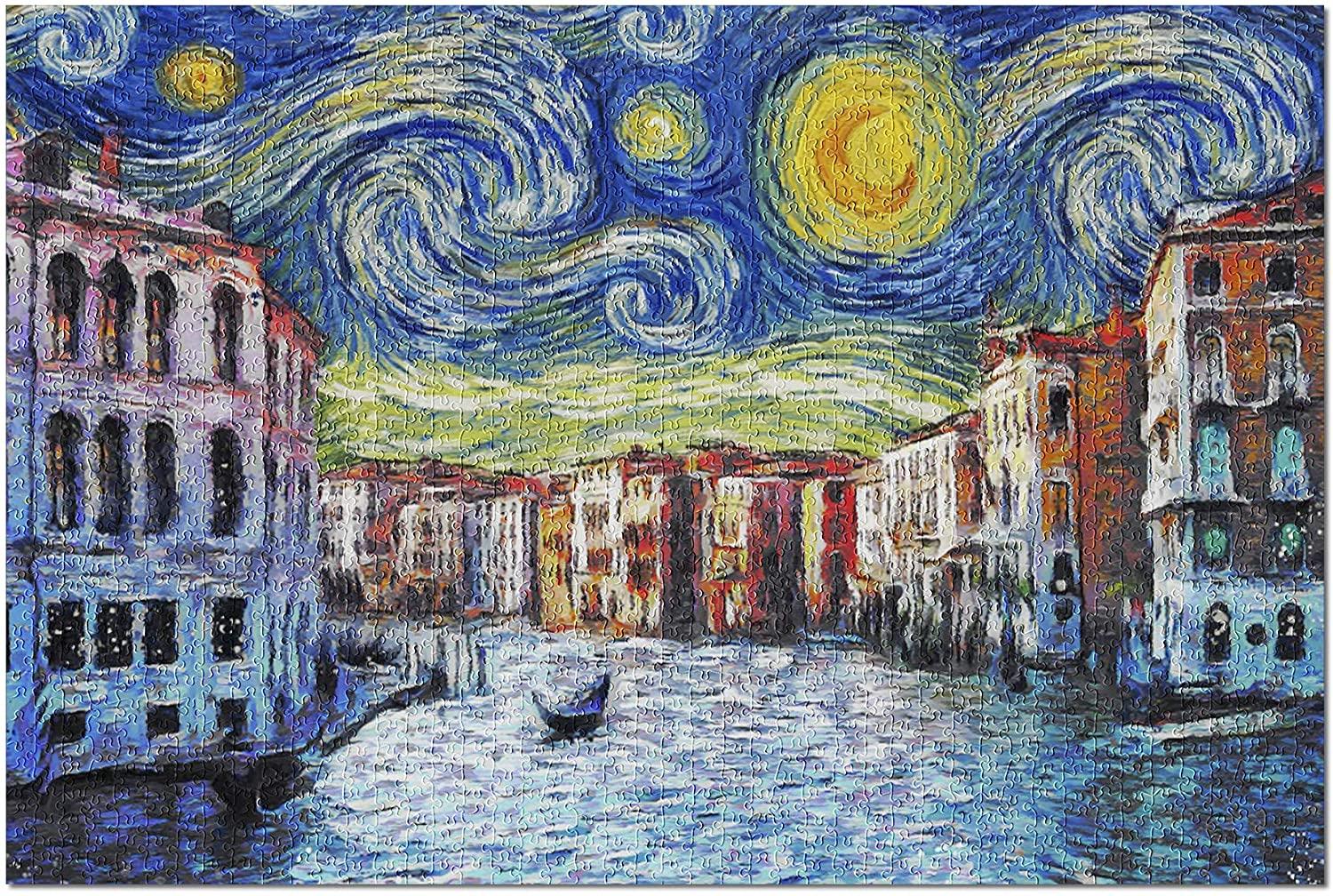 (订)星空威尼斯 创意梵高油画 1000片 美国进口拼图