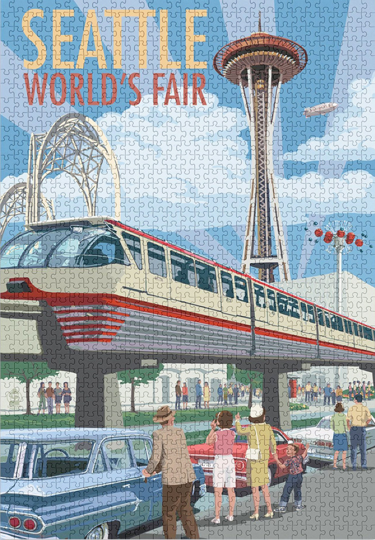 (订)太空针塔 西雅图世界博览会 华盛顿 1000片 美国进口拼图