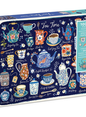 （现货）正版galison 茶时光 Tea Time 异形片1000片美国进口拼图