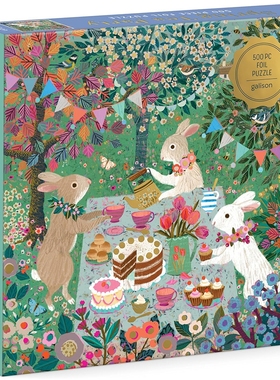 （现货）正版galison 春季茶会 金箔装饰 500片 美国进口拼图