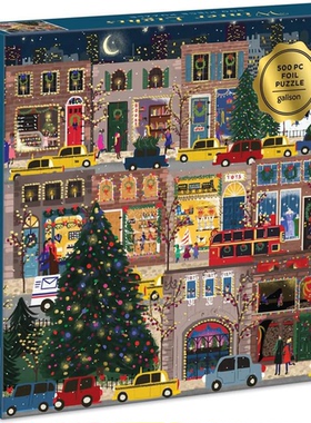 正版galison 冬灯 Winter Lights 圣诞金箔装饰500片美国进口拼图