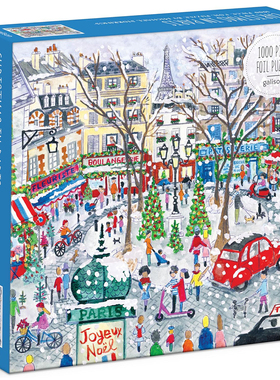 （现货）正版galison 巴黎圣诞节 银箔 1000片 美国进口拼图