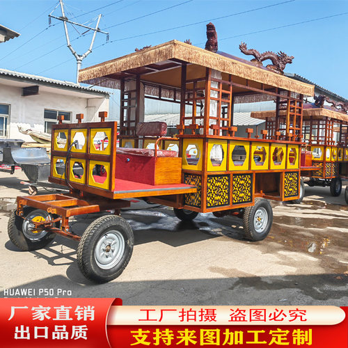 影视道具中式马车实木马车