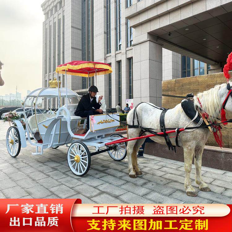 新款欧式南瓜马车马拉景区观光车