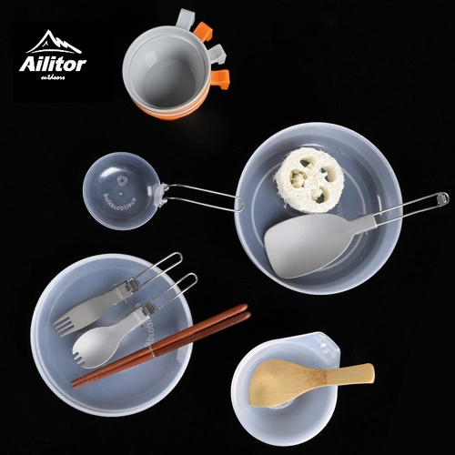 Дорожная портативная посуда, складная ложка, вилка, пластиковые палочки для еды для пикника