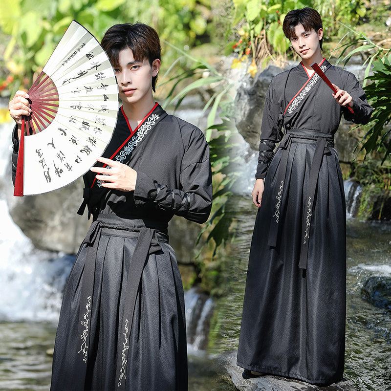 原创正版汉服男仙气中国风大码古装帅气复古书生学生春夏季班服