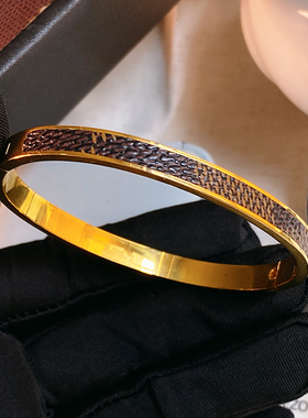 日韩风黑皮纹理手镯情侣同款